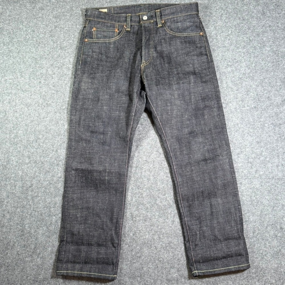 Momotaro Jeans 0605-82 Mens Natural Tapered Pink Selvedge Denim Indigo Sz 33x28